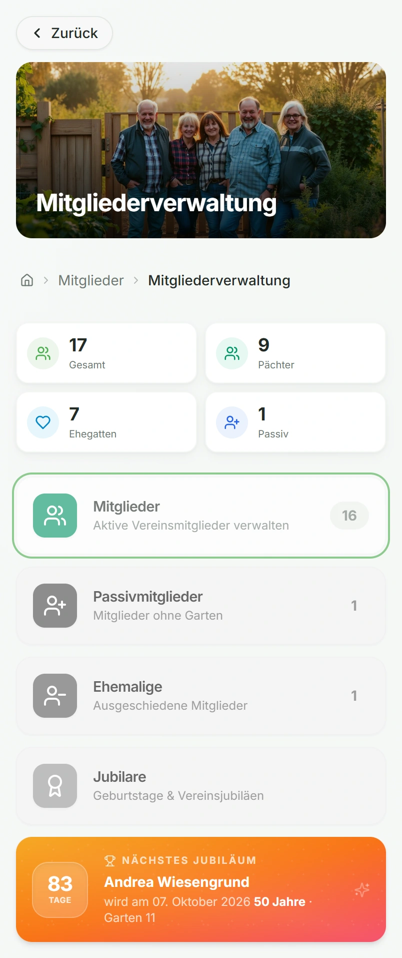 KGV Apps: Mitglieder